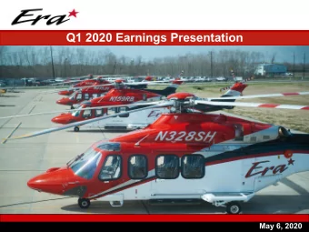 Q1 2020 Earnings Presentation  May 6, 2020  Q1 2020 Earnings Call Agenda  I.  Introduction  Tomas