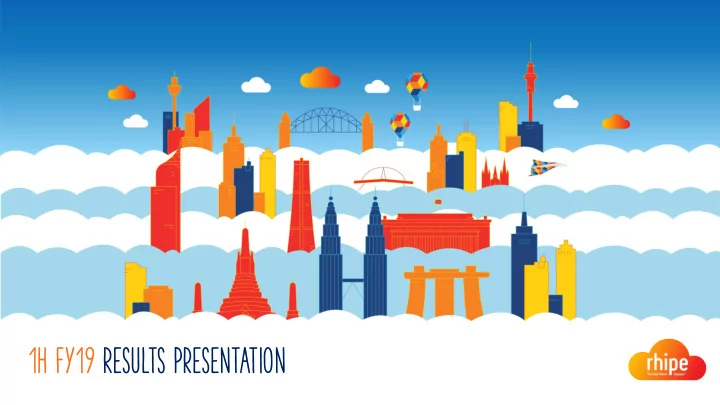 1h fy19 results presentation disclaimer