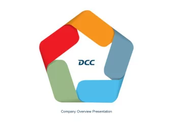 Company Overview Presentation  Company Overview Presentation  Disclaimer  This presentation does