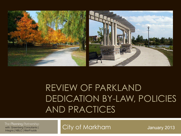 review of parkland dedication by law policies and