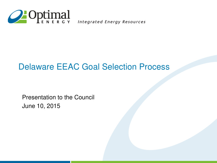 delaware eeac goal selection process