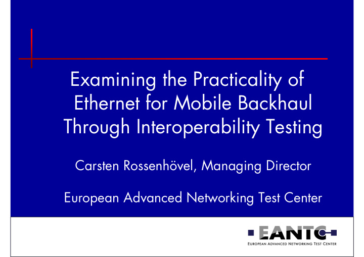 examining the practicality of ethernet for mobile