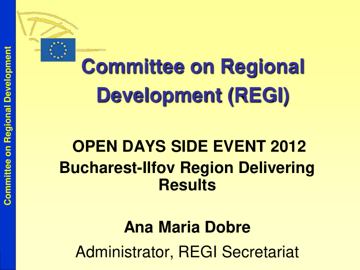 committee on regional development regi