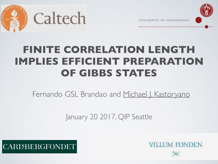 finite correlation length implies efficient preparation