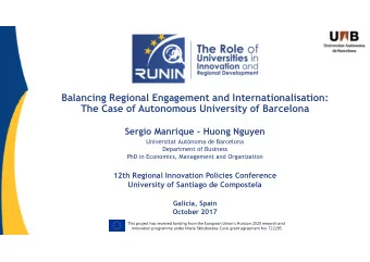 Balancing Regional Engagement and Internationalisation:  The Case of Autonomous University of