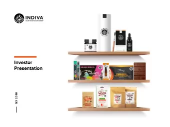 Investor  Presentation  Q3 2018 TSXv: NDVA  2/22  I N V E S T O R  P R E S E N TAT I O N  The