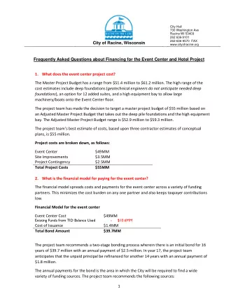 City Hall  730 Washington Ave  Racine WI 53403  262 636-9101  262-636-9570  FAX  City of Racine,