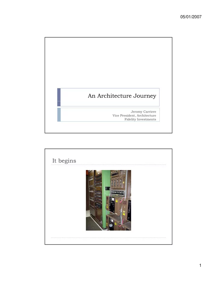 an architecture journey