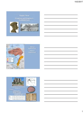 10/2/2017  Chapter Three  Kingdoms and Empires in  the Middle East  1  Biblical  References?