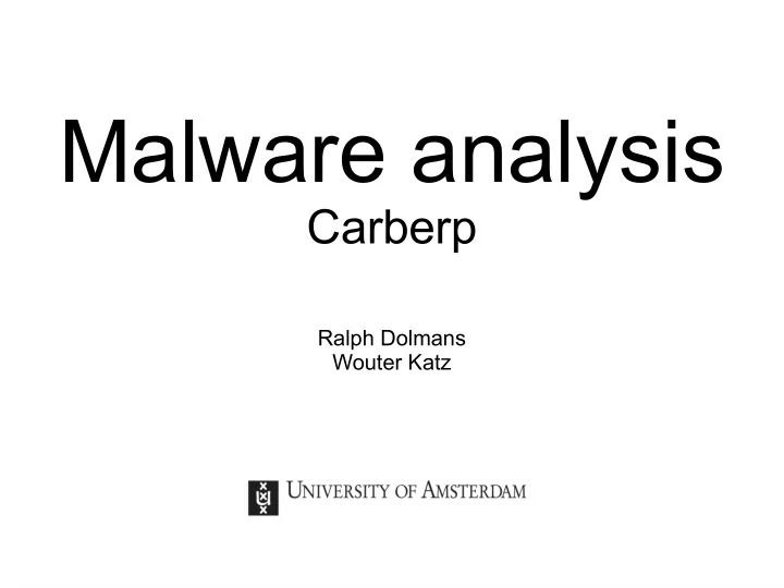 malware analysis