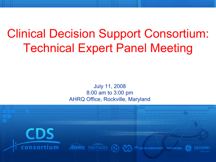 clinical decision support consortium technical expert