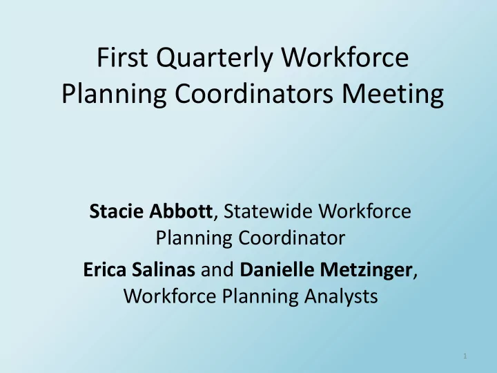 planning coordinators meeting