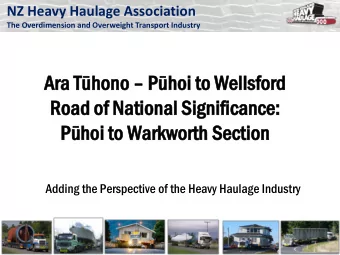 Roa  oad  d of  of Na  National  ional Significance:  ignificance: Phoi to  to Wa  Warkworth