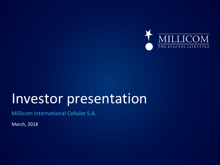 investor presentation