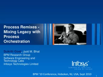 Process  Orchestration Sukriti Goel, Jyoti M. Bhat  BPM Research Group  Software Engineering and