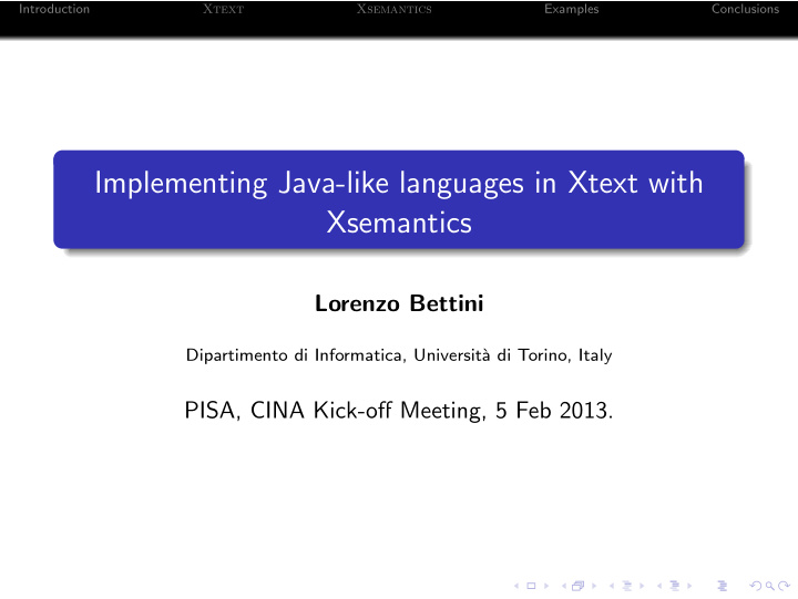 implementing java like languages in xtext with xsemantics