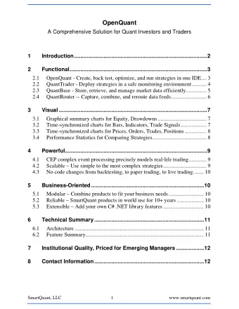 OpenQuant  A Comprehensive Solution for Quant Investors and Traders 1  Introduction