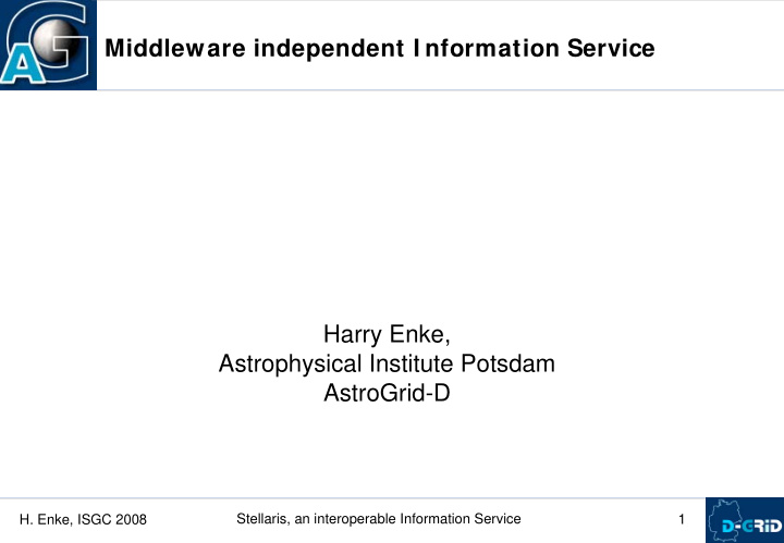 middleware independent i nformation service harry enke