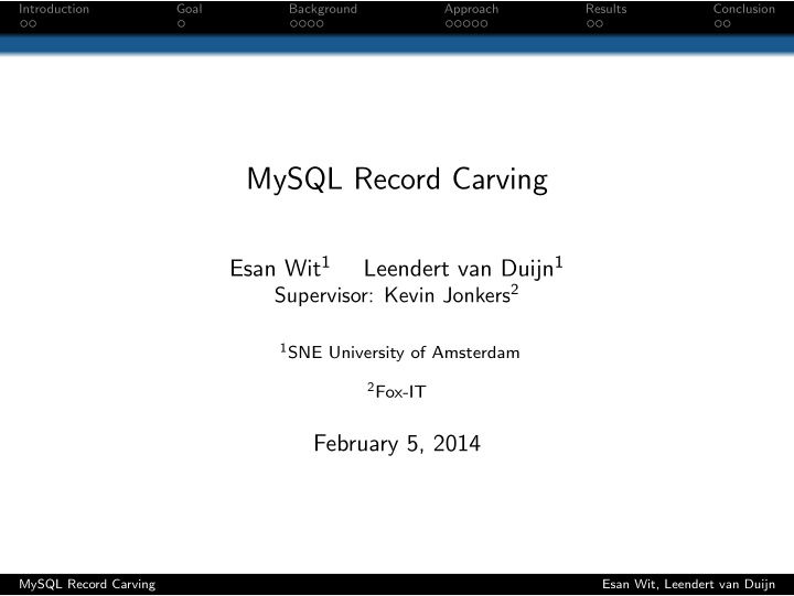 mysql record carving