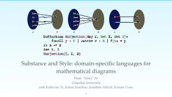 Substance and Style: domain-specific languages for  mathematical diagrams  Wode Nimo Ni