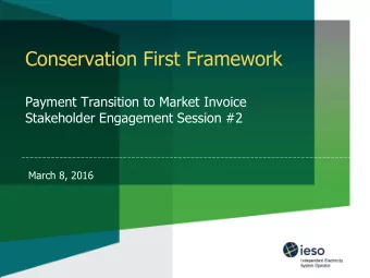 Payment Transition to Market Invoice  Stakeholder Engagement Session #2  March 8, 2016  Agenda