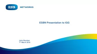 ESBN Presentation to IGG  John Bracken 7 th March 2018  Agenda    Storm EMMA    Post Meter