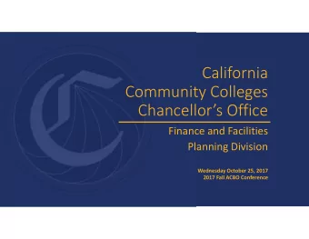 California  Community Colleges  Chancellors Office  Finance and Facilities  Planning Division