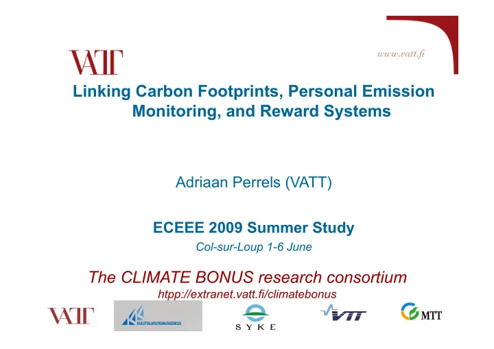 linking carbon footprints personal emission monitoring