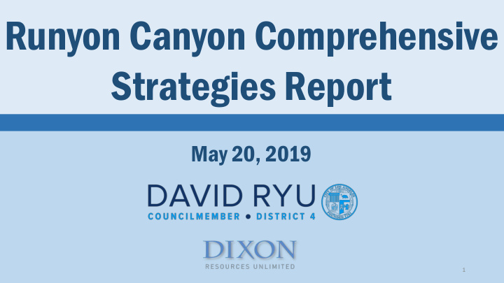 runyon canyon comprehensive strategies report