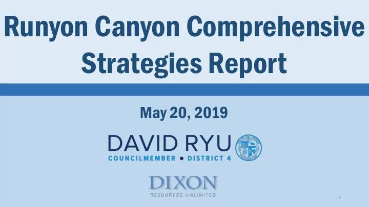 runyon canyon comprehensive strategies report