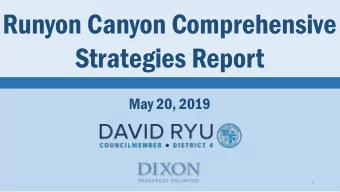 Runyon Canyon Comprehensive  Strategies Report  May 20, 2019  1  Data Analysis  Data Collection