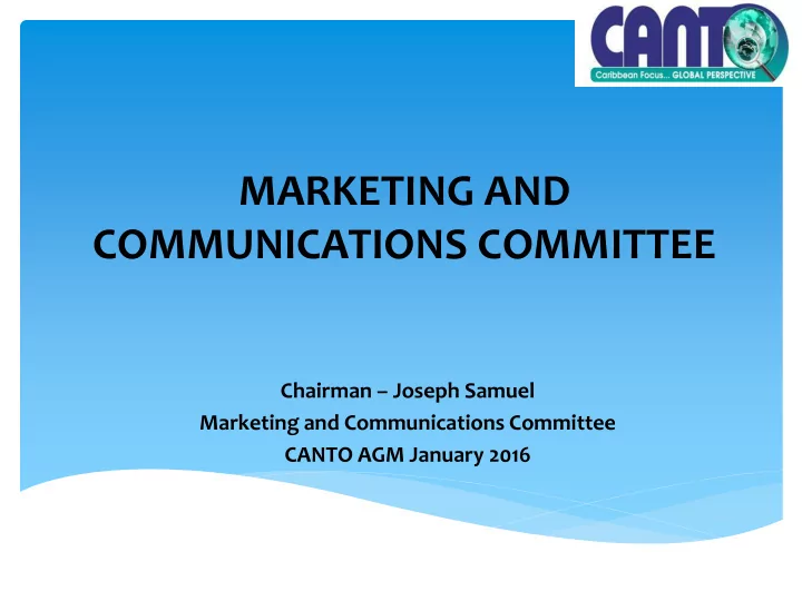 marketing and communications committee chairman joseph