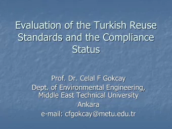 Evaluation of the  of the Turkish  Turkish Reuse  Reuse  Evaluation  Standards and  and the  the