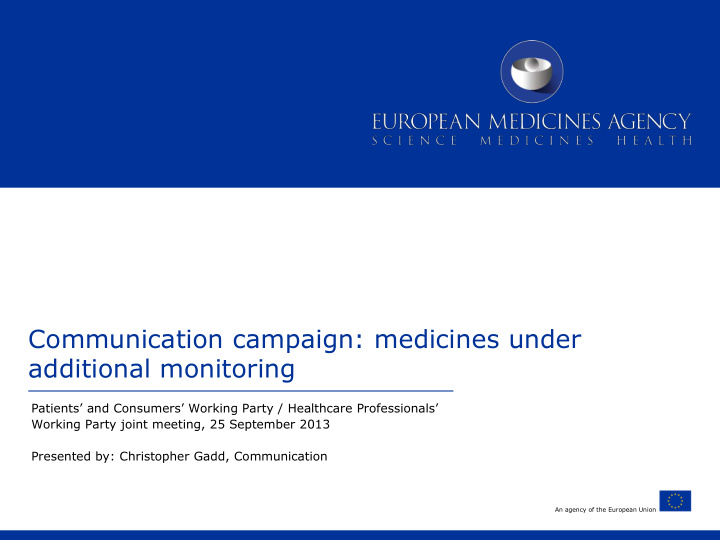 communication campaign medicines under