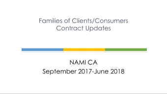 Contract Updates  NAMI CA  September 2017-June 2018  Introductions  Beth Wolf, Director of