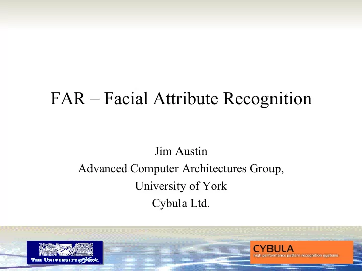 far facial attribute recognition