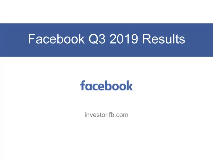 facebook q3 2019 results