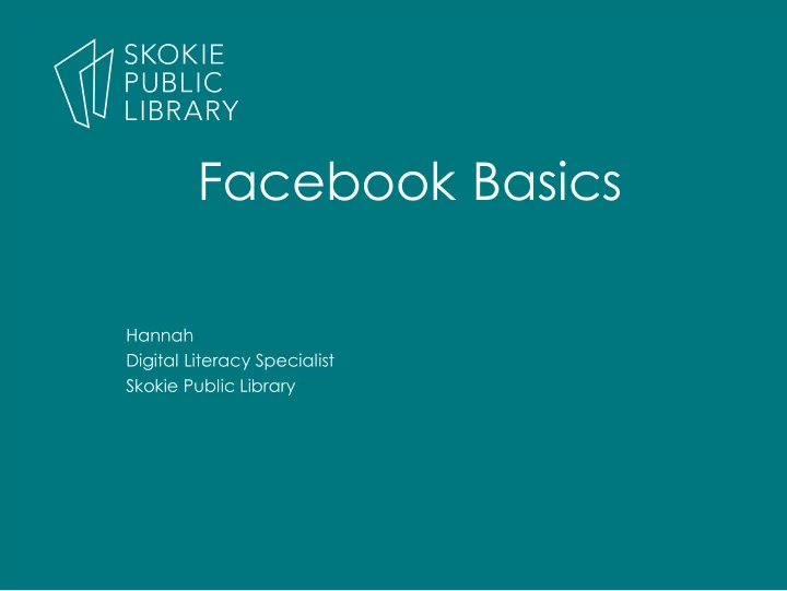 facebook basics