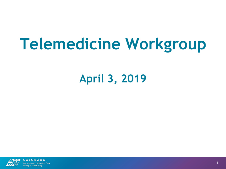 telemedicine workgroup