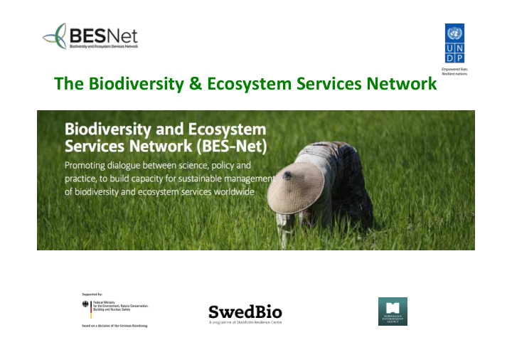 the biodiversity ecosystem services network