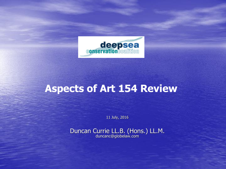 aspects of art 154 review