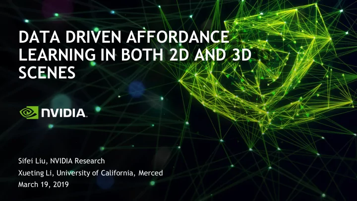 data driven affordance