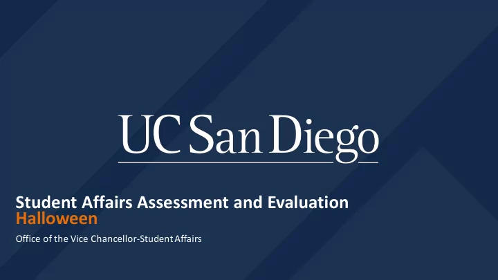 student affairs assessment and evaluation halloween