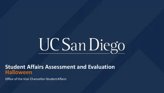 Student Affairs Assessment and Evaluation  Halloween  Office of the Vice Chancellor-StudentAffairs