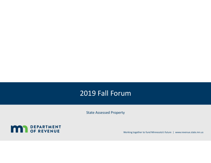 2019 fall forum