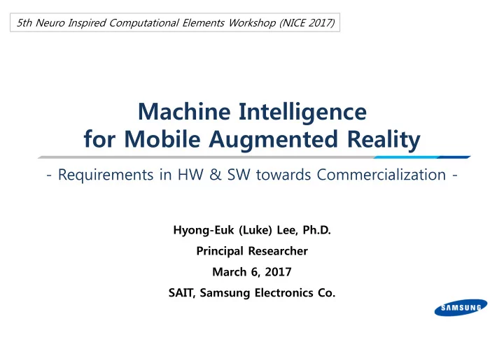 machine intelligence for mobile augmented reality