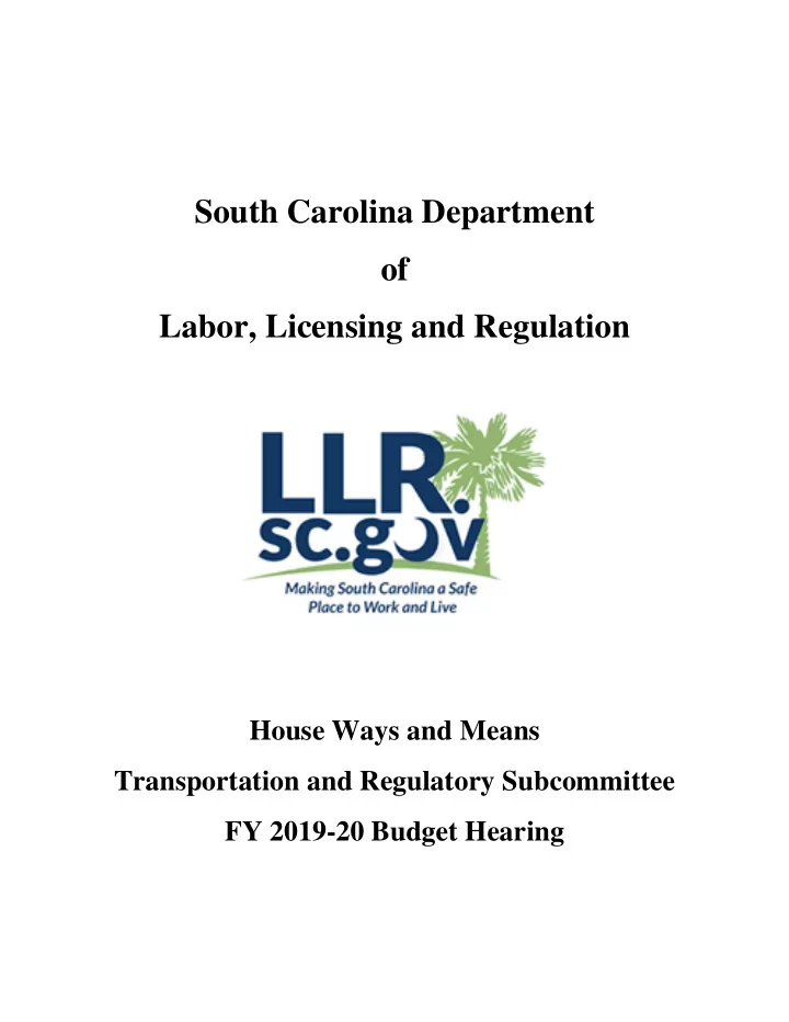 house ways and means transportation and regulatory