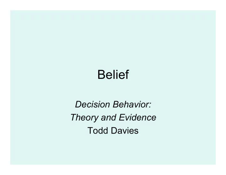 belief