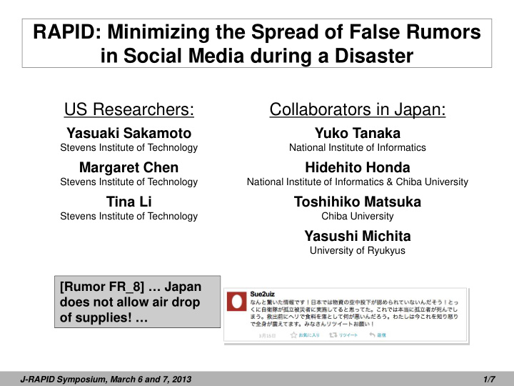 rapid minimizing the spread of false rumors in social