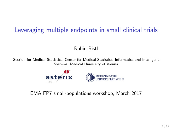 leveraging multiple endpoints in small clinical trials
